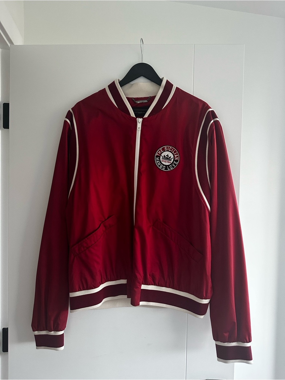 Dolce & Gabbana Red Jacket with Black and White Patch